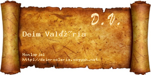 Deim Valéria névjegykártya