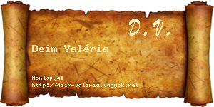 Deim Valéria névjegykártya